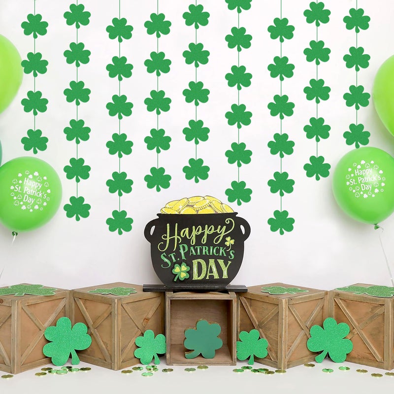 jollylife 12PCS St. Patrickâ€™s Day Shamrock Decorations - Lucky One Birthday Hanging Garland Irish Party Ornaments - Image 5